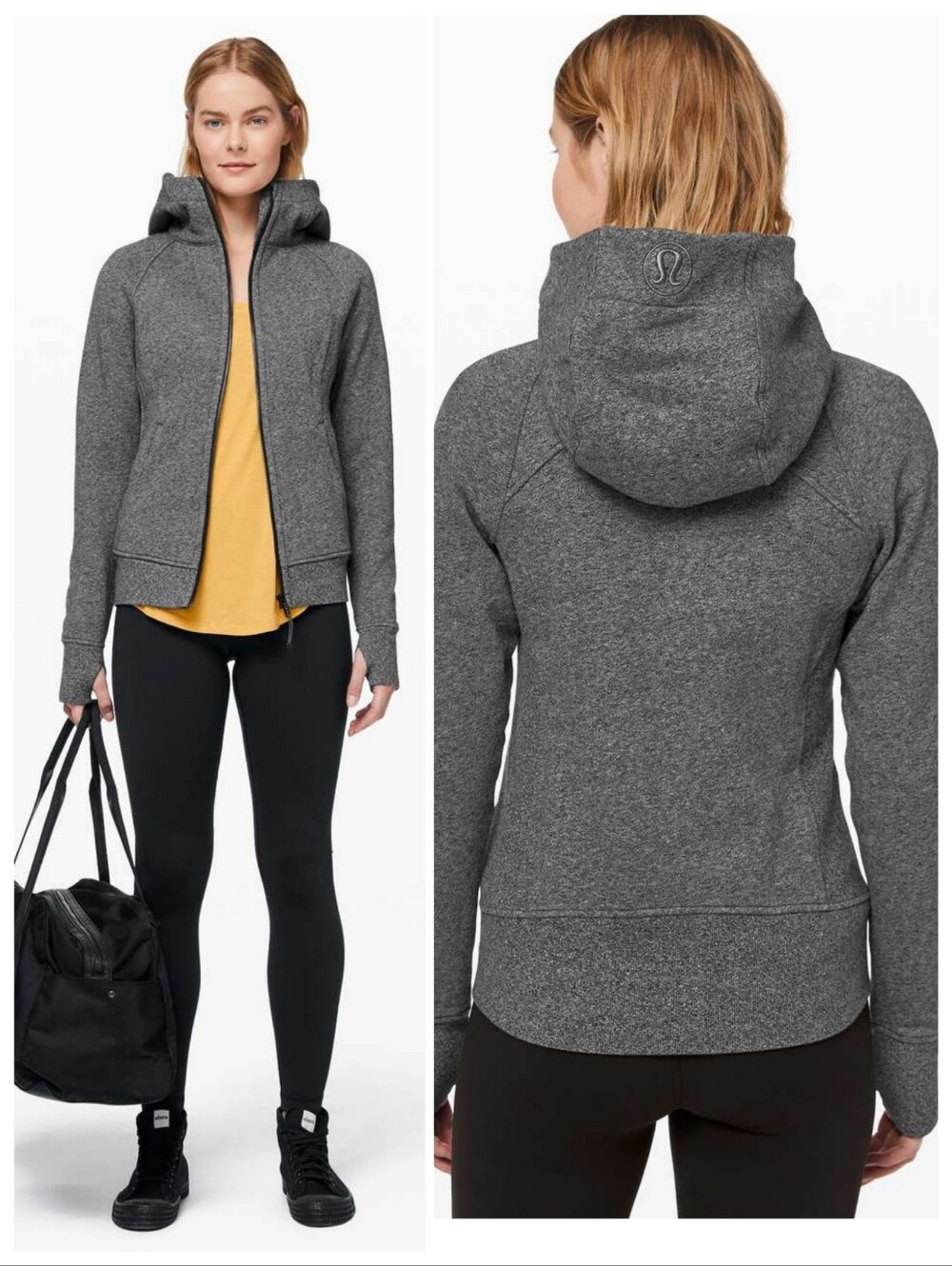 Lululemon Scuba Hoodie Light Cotton Fleece Jacket Size 2 | Travel Gym